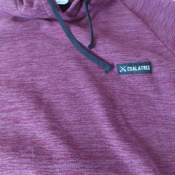 Coalatree Evolution Unisex Medium Hoodie Fleece Pullover Eco-friendly Burgundy - Picture 3 of 6